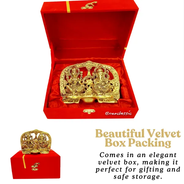 NEO_CLASSIC_Laxmi_Ganesh_Idol_with_Oil_Lamp_Diya_–_Diwali_Pooja_Showpiece_for_Home_Temple_with_Red_Velvet_Box