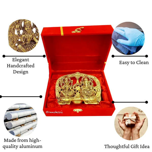 NEO_CLASSIC_Laxmi_Ganesh_Idol_with_Oil_Lamp_Diya_–_Diwali_Pooja_Showpiece_for_Home_Temple_with_Red_Velvet_Box