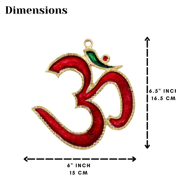 Om_Sign_Statue_OM_Wall_Hanging_Sculpture_Vastu_Good_Luck_Pooja_Idol_Spiritual_Home_Decor_Red_6.5_Inch