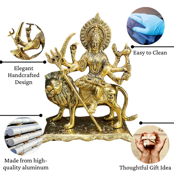 NEO_CLASSIC_Durga_Maa_Statue_with_Lion_|_Hindu_Goddess_Durga_Idol_for_Home_Temple,_Pooja_&_Decorative_Showpiece_|_With_Base_Design_|_11_Inch
