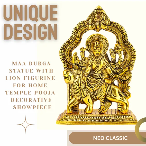 NEO_CLASSIC_Durga_Maa_Statue_with_Lion_|_Hindu_Goddess_Durga_Idol_for_Home_Temple,_Pooja_&_Decorative_Showpiece_|_Back_Base_Design_|_6_Inch