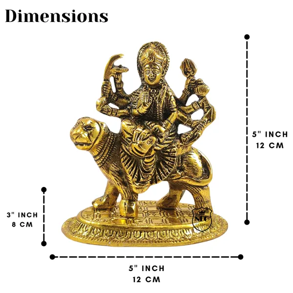 NEO_CLASSIC_Durga_Maa_Statue_with_Lion_–_Decorative_Hindu_Goddess_Idol_for_Home_Temple_(5_Inch,_Oval_Base)
