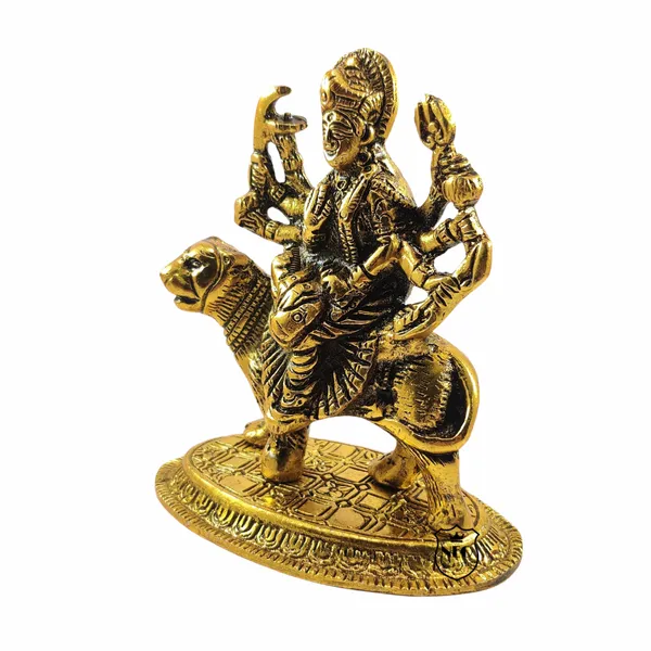 NEO_CLASSIC_Durga_Maa_Statue_with_Lion_–_Decorative_Hindu_Goddess_Idol_for_Home_Temple_(5_Inch,_Oval_Base)