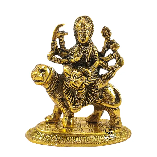 NEO_CLASSIC_Durga_Maa_Statue_with_Lion_–_Decorative_Hindu_Goddess_Idol_for_Home_Temple_(5_Inch,_Oval_Base)