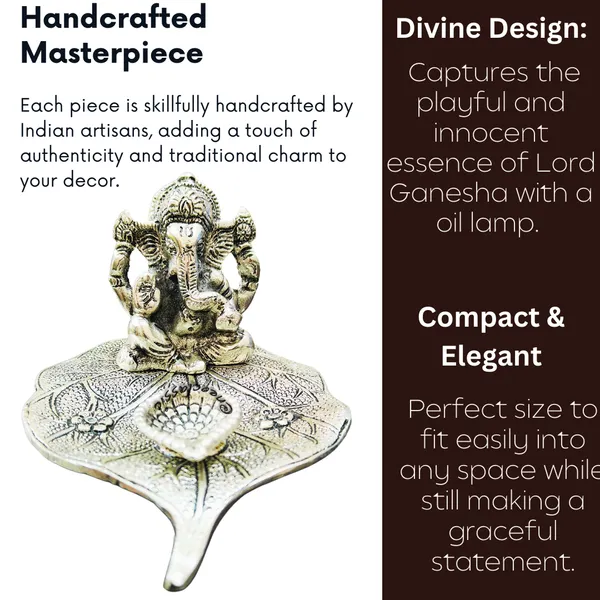 NEO_CLASSIC_Ganesh_Idol_on_Leaf_Deepak_with_Diya_|_Metal_Hand-Carved_Lord_Ganesha_Decorative_Showpiece_for_Home_Decor_&_Pooja