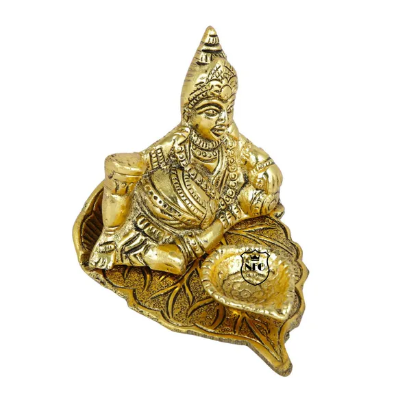 NEO_CLASSIC_Kuber_Deepak_on_Leaf_|_Maharaj_Kuber_Murti_with_Diya_for_Tijori,_Locker_&_Home_Décor_|_Kubera_Wealth_Idol_for_Vastu_&_Prosperity_|_3_Inch