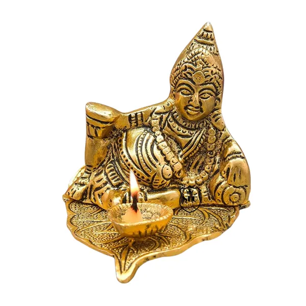 NEO_CLASSIC_Kuber_Deepak_on_Leaf_|_Maharaj_Kuber_Murti_with_Diya_for_Tijori,_Locker_&_Home_Décor_|_Kubera_Wealth_Idol_for_Vastu_&_Prosperity_|_3_Inch