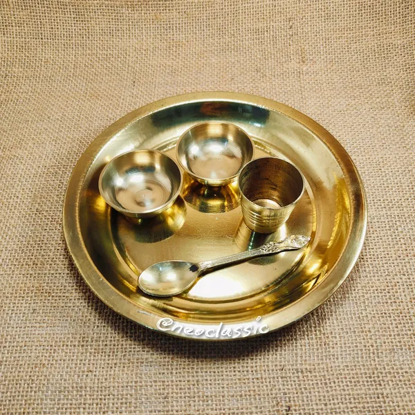 NEO_CLASSIC_Laddu_Gopal_Bhog_Thali_Set_–_Brass_Puja_Bartan_for_Mandir_(5_Pieces,_7_Inch)