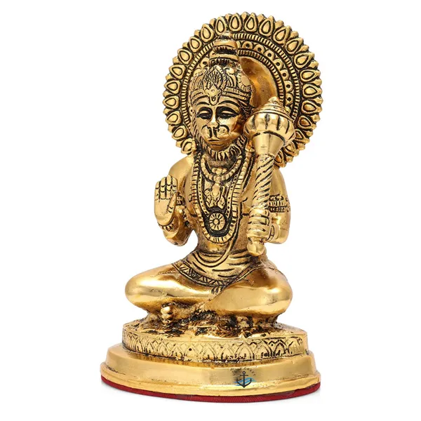 Hanuman_Ji_Sitting_Bajrang_Bali_Idol_Murti_7.5_Inch_Medium_Size_Metal_Gold_Finish_Statue_for_Home_Temple,_Pooja_Room,_Gift_Decorative_Showpiece
