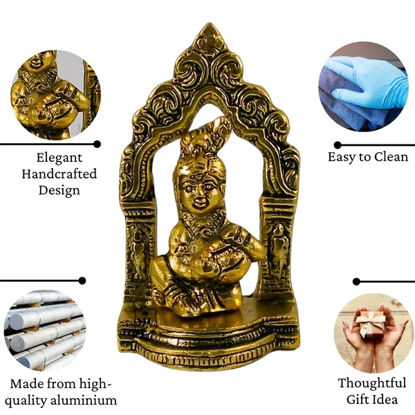 NEO_CLASSIC_Bal_Gopal_Krishna_Eating_Makhan_Idol_Gold_Finish_Metal_Statue_4_Inch