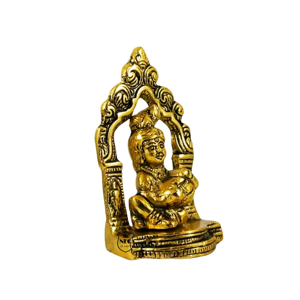 NEO_CLASSIC_Bal_Gopal_Krishna_Eating_Makhan_Idol_Gold_Finish_Metal_Statue_4_Inch