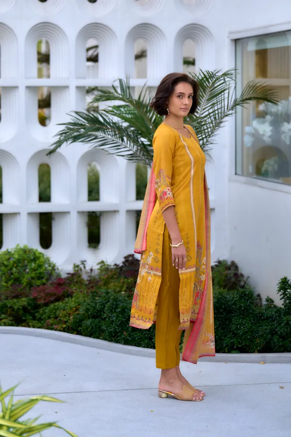 Mustard_Viscose_Kurta,_Pant_&_Dupatta_Set_For_Women_&_Girls