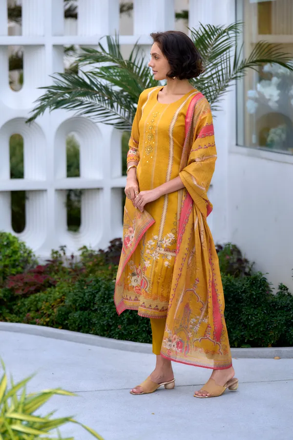 Mustard_Viscose_Kurta,_Pant_&_Dupatta_Set_For_Women_&_Girls