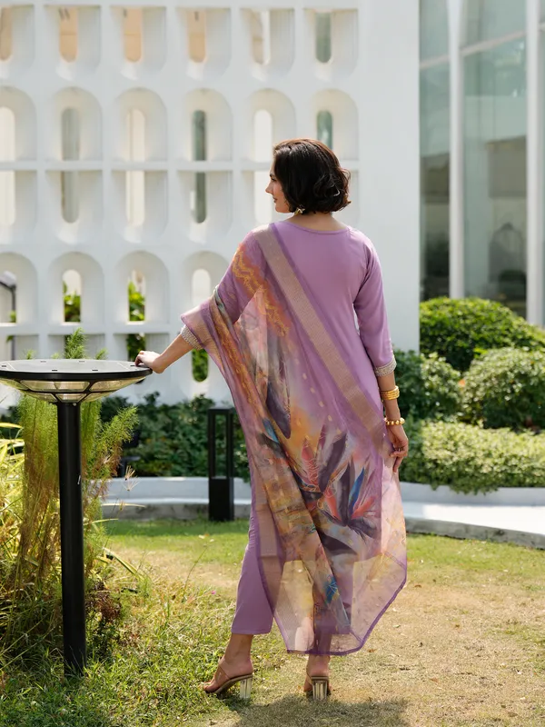 Lavender_Viscose_Kurta,_Pant_&_Dupatta_Set_For_Women_&_Girls
