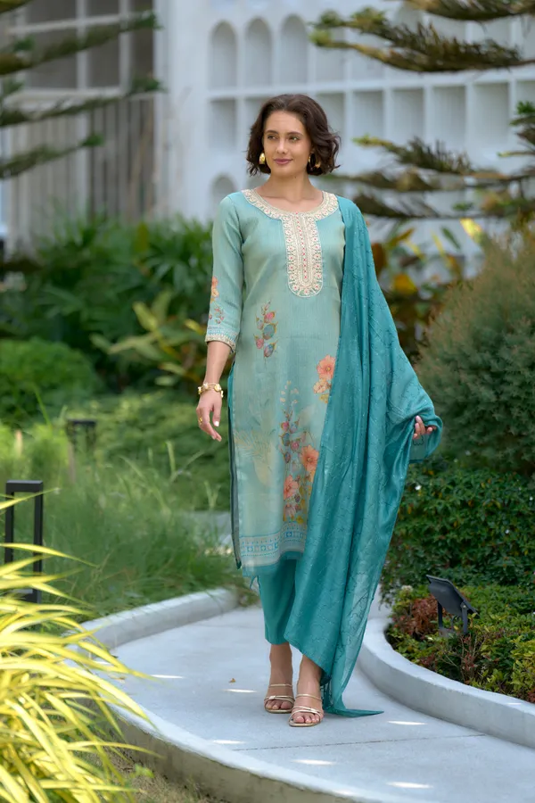 Sea_Green_Viscose_Kurta,_Pant_&_Dupatta_Set_For_Women_&_Girls