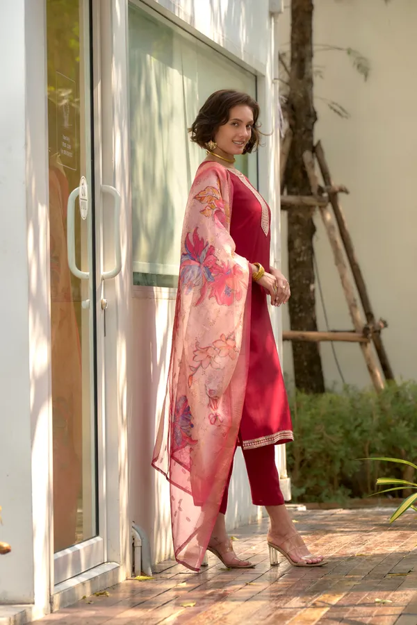 Red_Viscose_Kurta,_Pant_&_Dupatta_Set_For_Women_&_Girls