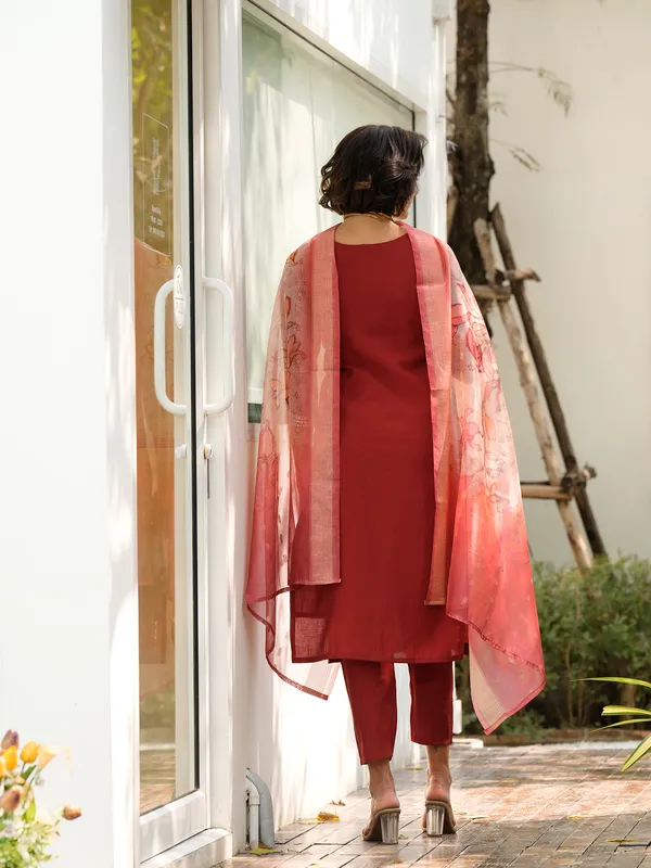 Red_Viscose_Kurta,_Pant_&_Dupatta_Set_For_Women_&_Girls