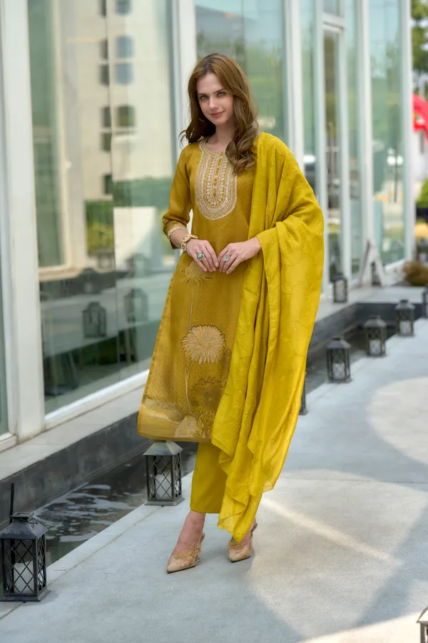 Mustard_Viscose_Kurta,_Pant_&_Dupatta_Set_For_Women_&_Girls