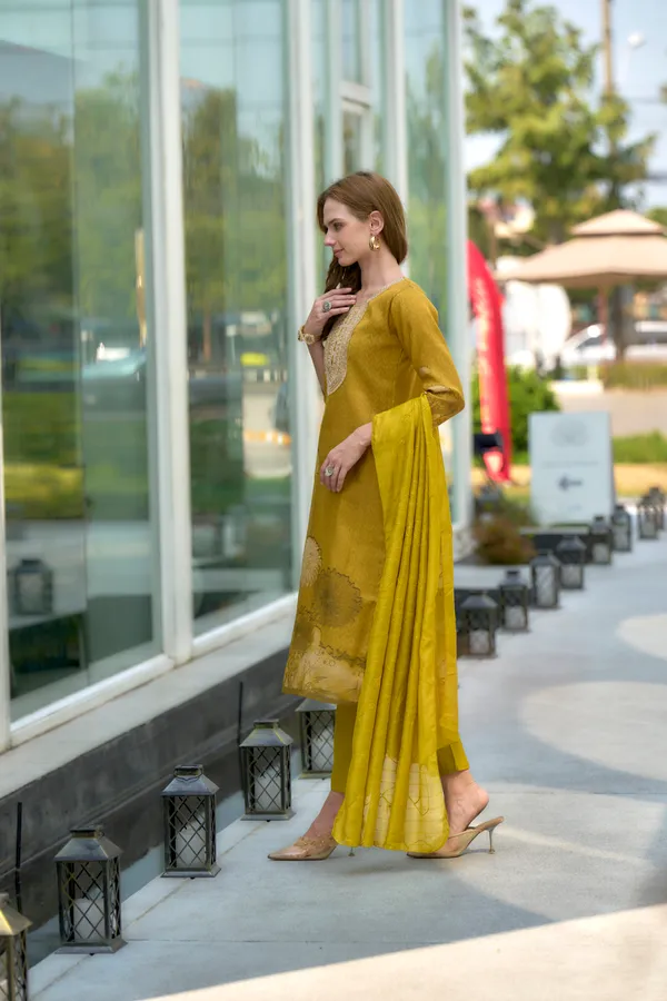 Mustard_Viscose_Kurta,_Pant_&_Dupatta_Set_For_Women_&_Girls
