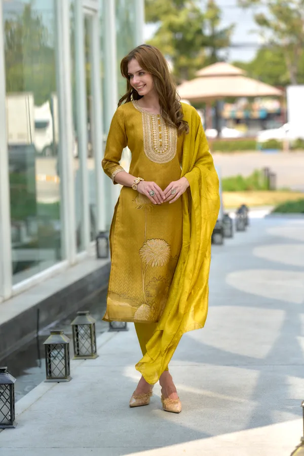 Mustard_Viscose_Kurta,_Pant_&_Dupatta_Set_For_Women_&_Girls