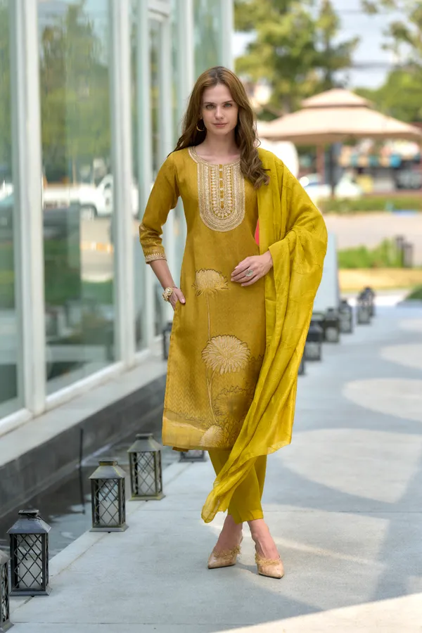 Mustard_Viscose_Kurta,_Pant_&_Dupatta_Set_For_Women_&_Girls