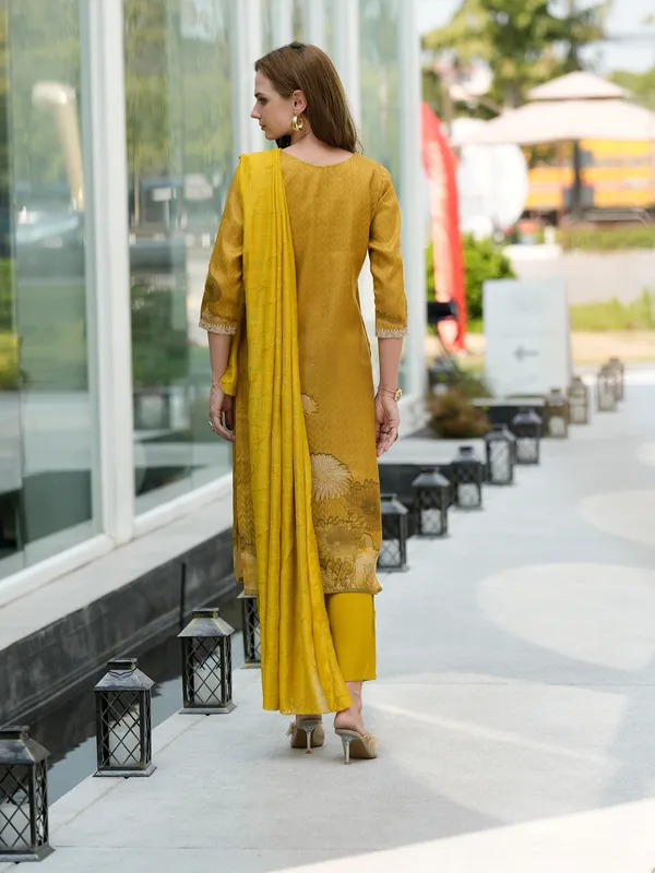 Mustard_Viscose_Kurta,_Pant_&_Dupatta_Set_For_Women_&_Girls