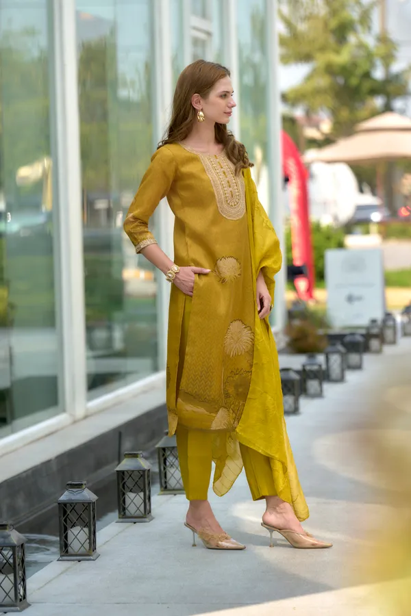Mustard_Viscose_Kurta,_Pant_&_Dupatta_Set_For_Women_&_Girls