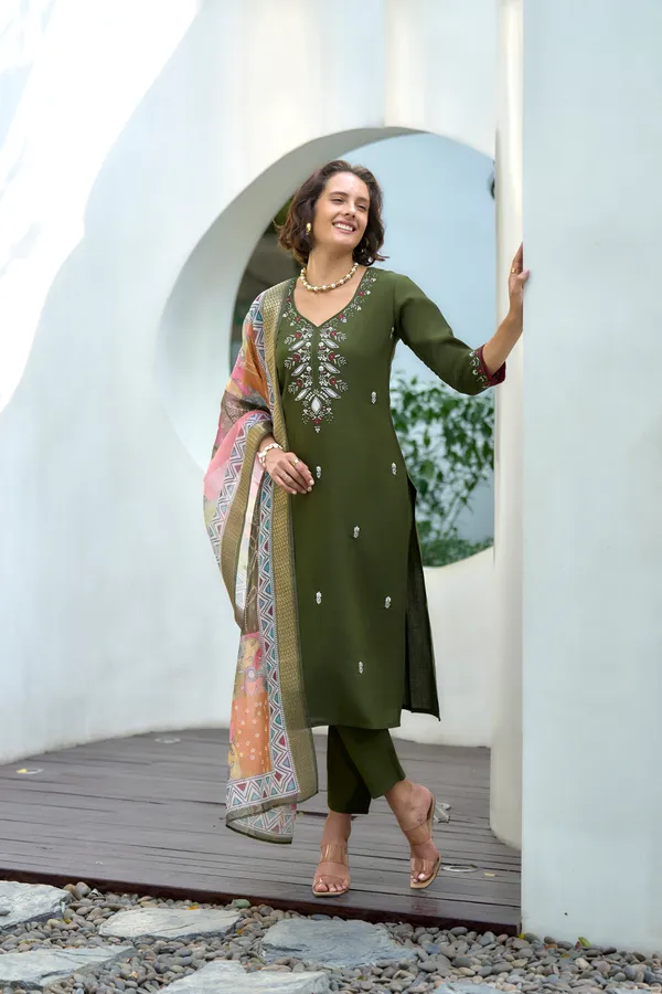 Green_Viscose_Kurta,_Pant_&_Dupatta_Set_For_Women_&_Girls