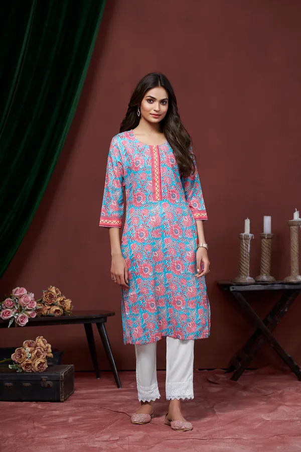 Pink_Cotton_Linen_Stylish_Handworked_Kurta_For_Women_&_Girls