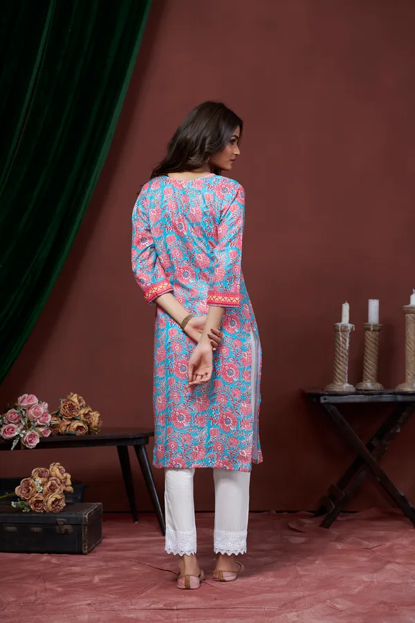 Pink_Cotton_Linen_Stylish_Handworked_Kurta_For_Women_&_Girls