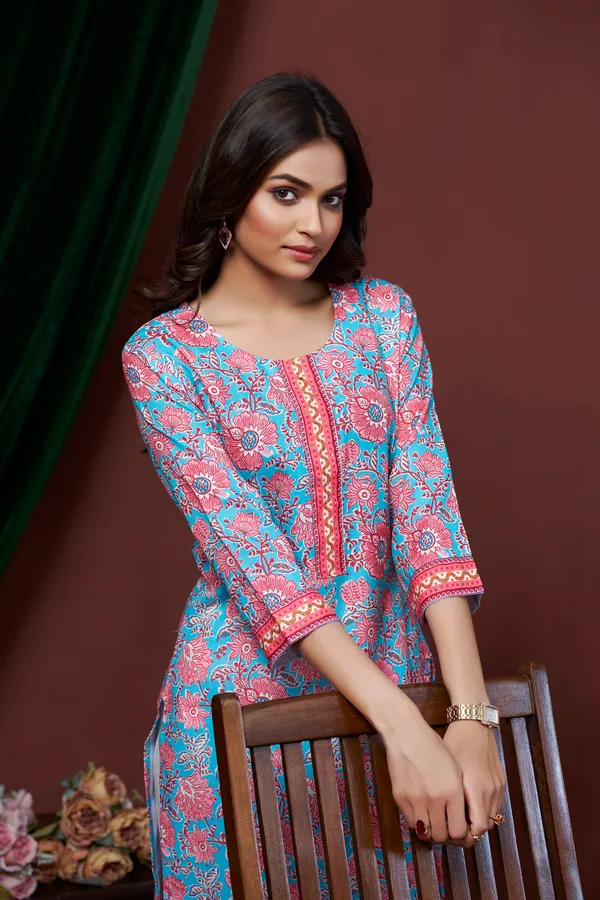 Pink_Cotton_Linen_Stylish_Handworked_Kurta_For_Women_&_Girls