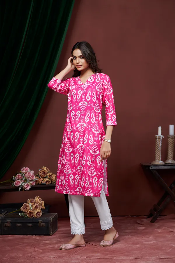 Pink_Cotton_Linen_Stylish_Handworked_Kurta_For_Women_&_Girls