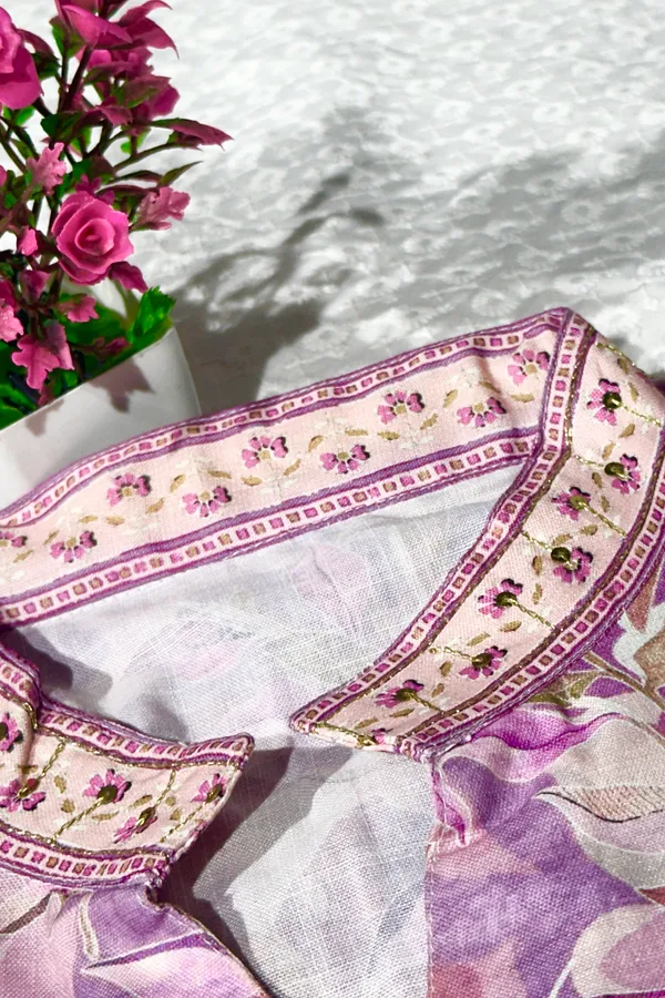 Lavender_Cotton_Linen_Stylish_Handworked_Kurta_For_Women_&_Girls