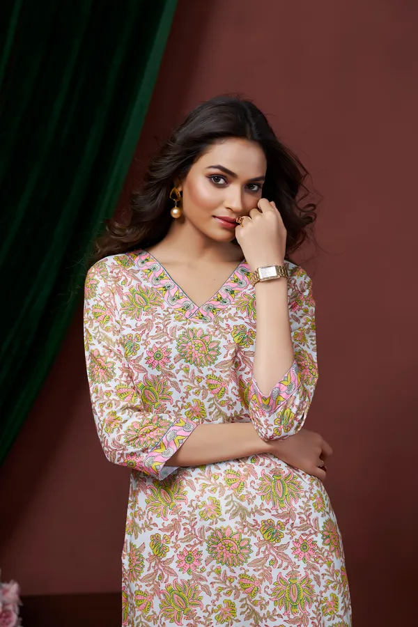 Yellow_Cotton_Linen_Stylish_Handworked_Kurta_For_Women_&_Girls