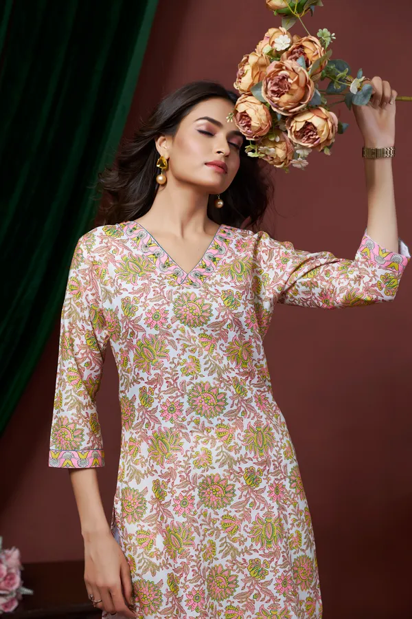 Yellow_Cotton_Linen_Stylish_Handworked_Kurta_For_Women_&_Girls
