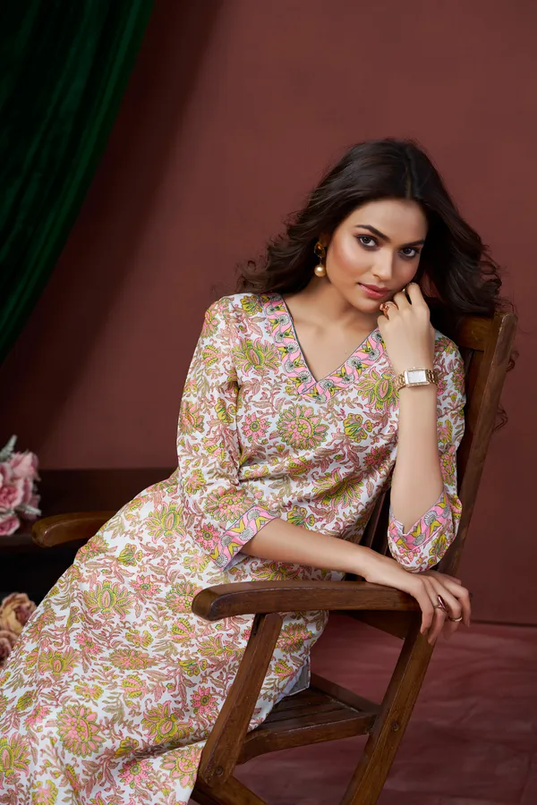 Yellow_Cotton_Linen_Stylish_Handworked_Kurta_For_Women_&_Girls