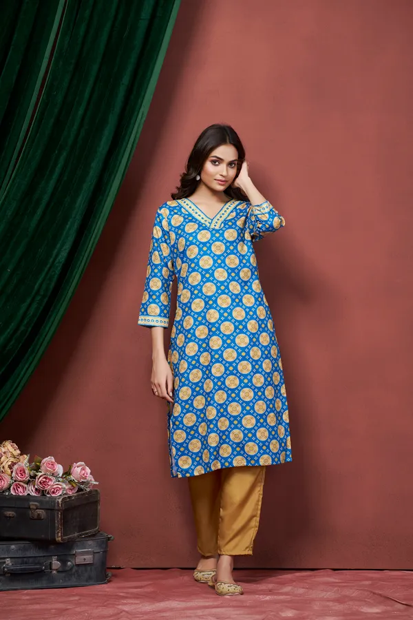 Blue_Cotton_Linen_Stylish_Handworked_Kurta_For_Women_&_Girls