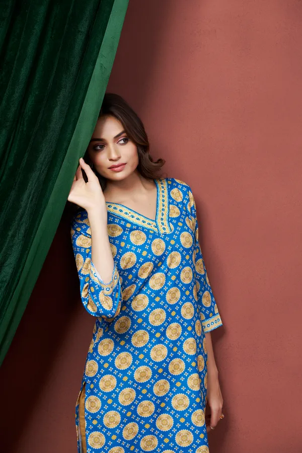 Blue_Cotton_Linen_Stylish_Handworked_Kurta_For_Women_&_Girls