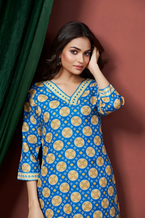 Blue_Cotton_Linen_Stylish_Handworked_Kurta_For_Women_&_Girls