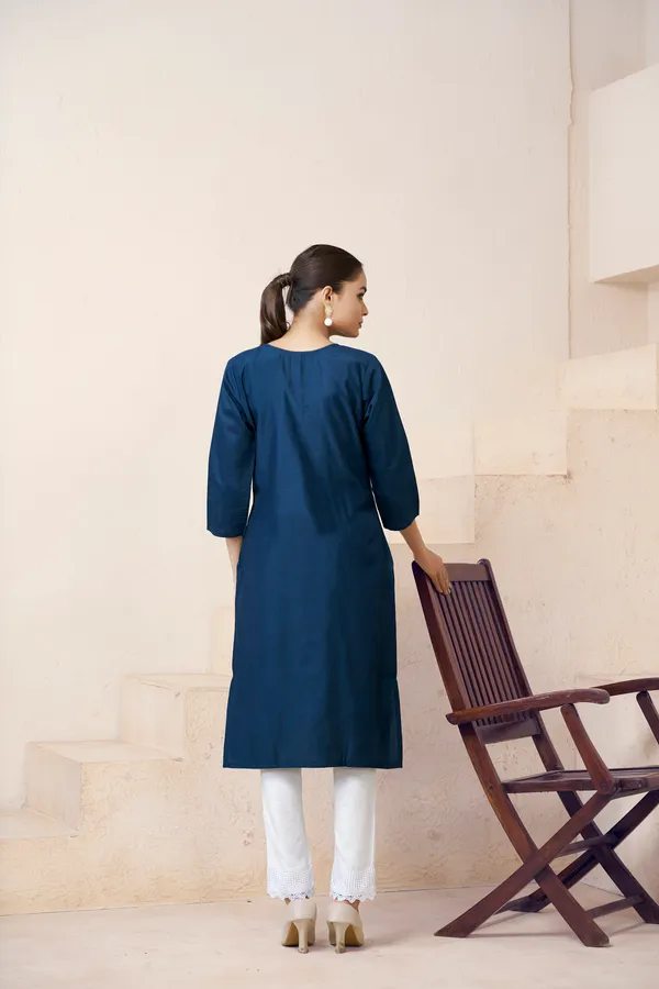 Blue_Viscose_Rayon_Embroidery_Kurta_For_Women_&_Girls