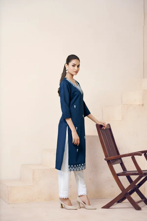 Blue_Viscose_Rayon_Embroidery_Kurta_For_Women_&_Girls