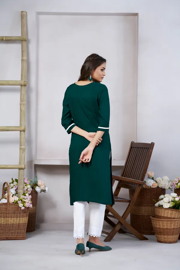 Green_Viscose_Rayon_Embroidery_Kurta_For_Women_&_Girls