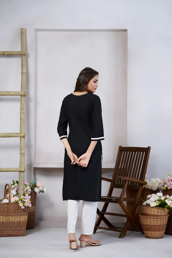 Black_Viscose_Rayon_Embroidery_Kurta_For_Women_&_Girls