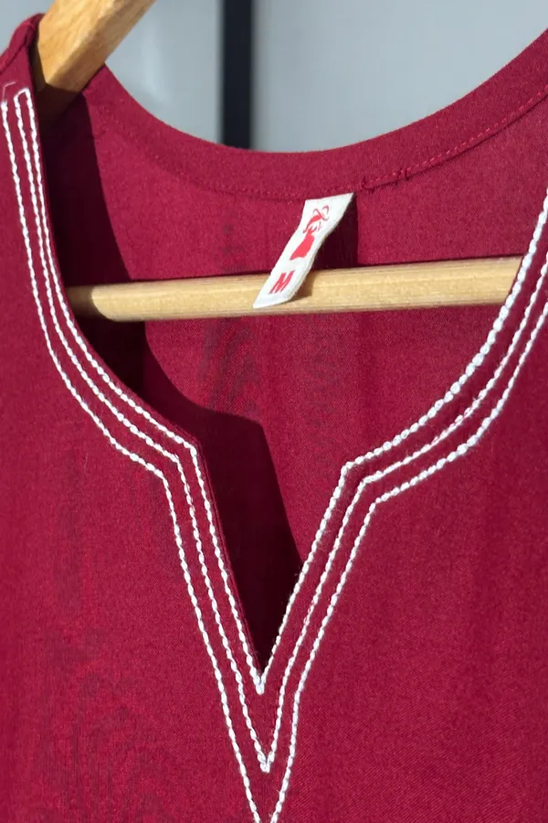 Maroon_Viscose_Rayon_Embroidery_Kurta_For_Women_&_Girls