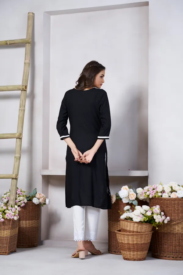 Black_Viscose_Rayon_Embroidery_Kurta_For_Women_&_Girls