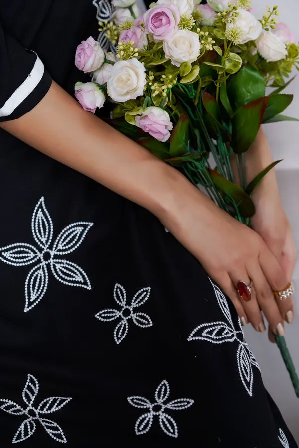 Black_Viscose_Rayon_Embroidery_Kurta_For_Women_&_Girls