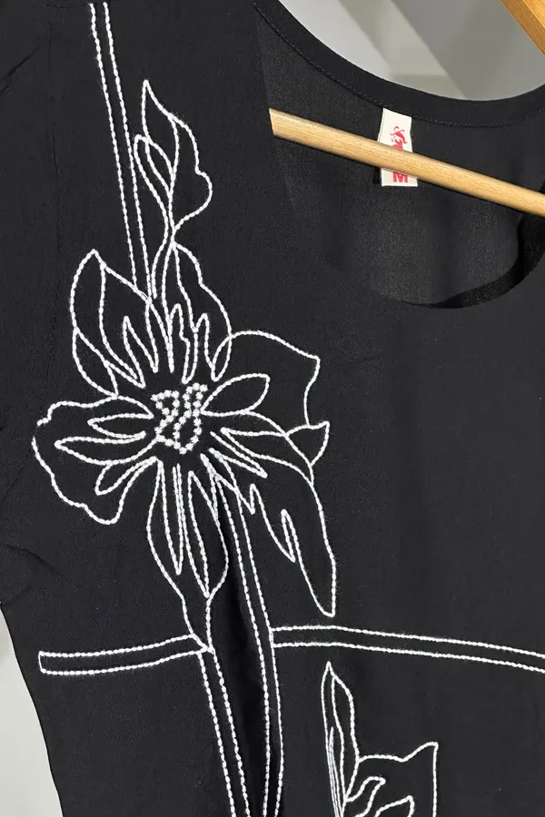 Black_Viscose_Rayon_Embroidery_Kurta_For_Women_&_Girls