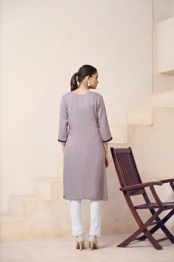 Grey_Viscose_Rayon_Embroidery_Kurta_For_Women_&_Girls