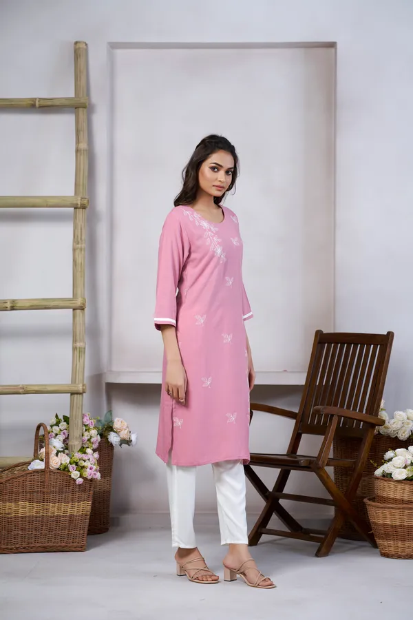 Light_Pink_Viscose_Rayon_Embroidery_Kurta_For_Women_&_Girls