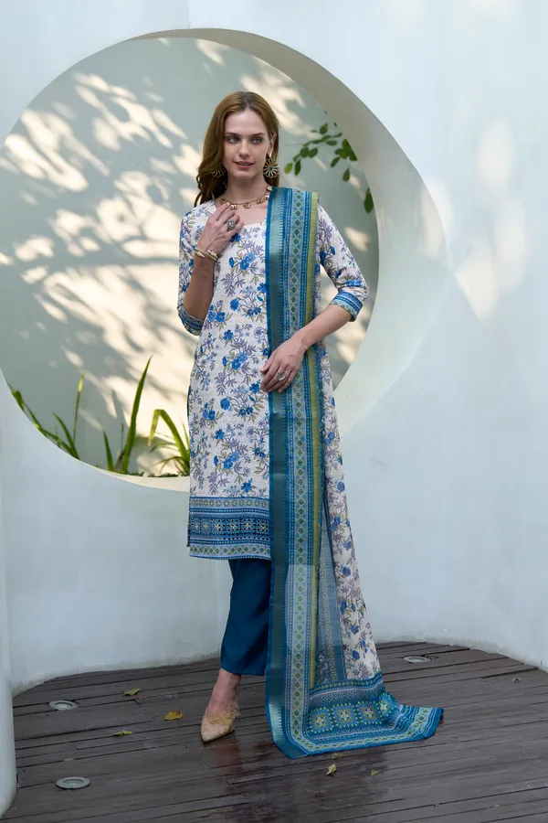 White_Viscose_Kurta,_Pant_&_Dupatta_Set_For_Women_&_Girls